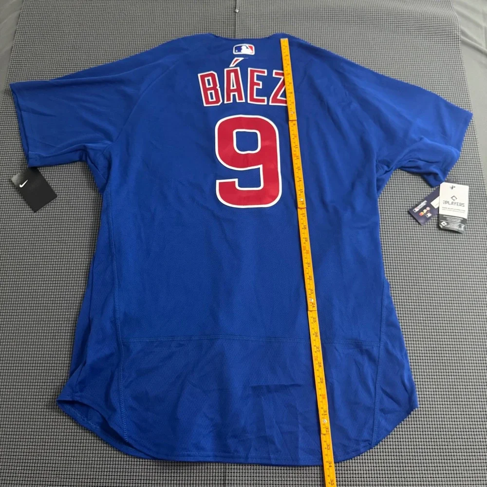 Nike Chicago Cubs Javier Baez 9 Authentic Jersey Blue Mens 48 8900-EJ3A